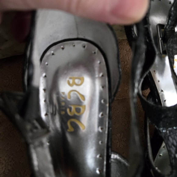 BCBG black faux snake skin heel stiletto sz6 - Picture 5 of 9